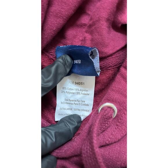 VT Virginia Tech Hokies Embroidered Maroon XL Hoodie Sweatshirt Front Pocket - Picture 5 of 11